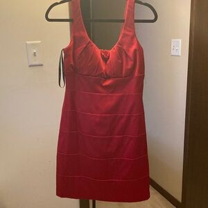 Bisou Bisou Red Sleeveless Bandage Dress